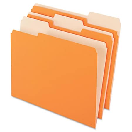 Officespace Two-Tone File Folders- 1/3 Cut- Top Tab- Letter- Orange/Light Orange- 100/Box, 100PK OF734365